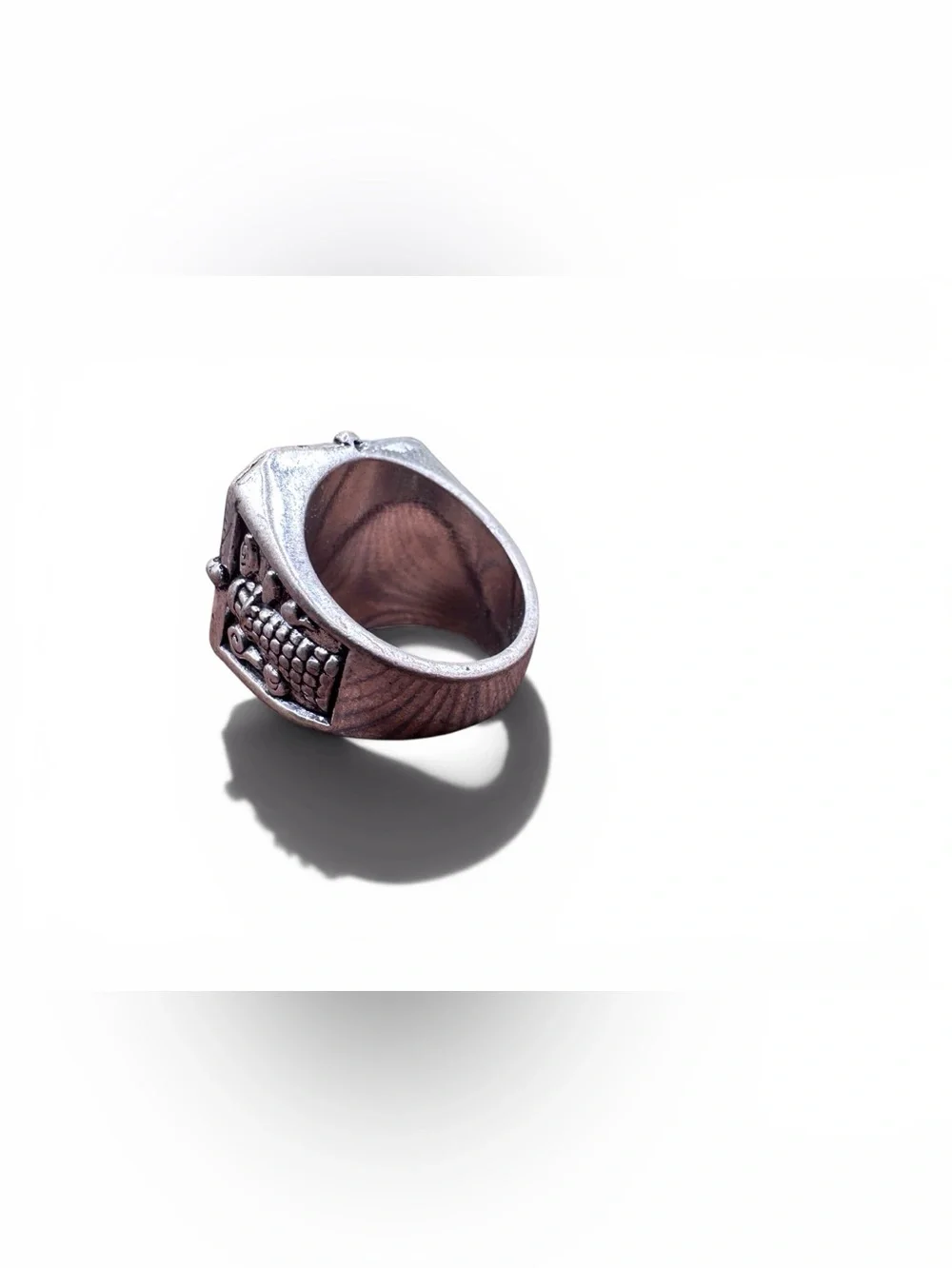 Men's Silver Skull & Ship Wheel Signet Ring